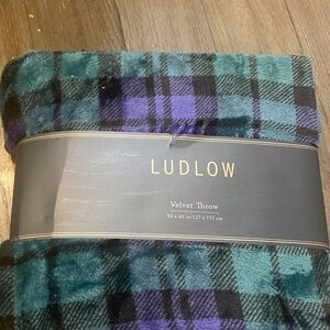 Velvet Throw Blanket - Blue and Purple Plaid